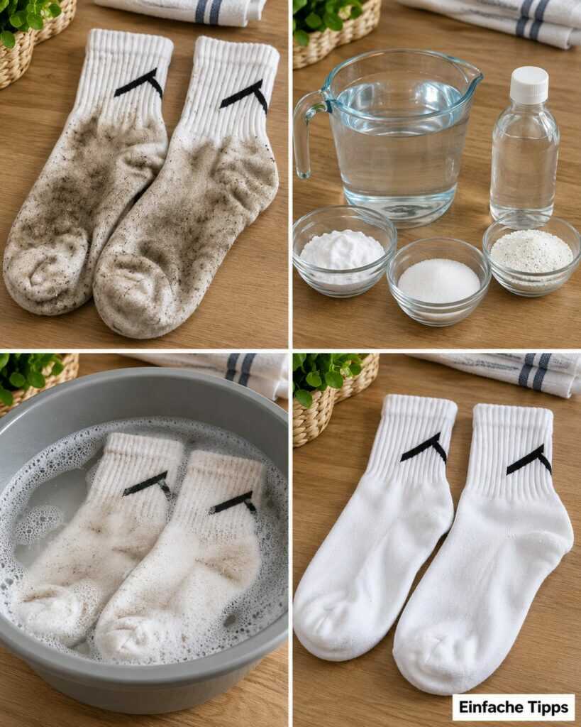 Weiße Socken wieder sauber bekommen: So verschwinden graue Sohlen und hartnäckiger Alltagsschmutz
