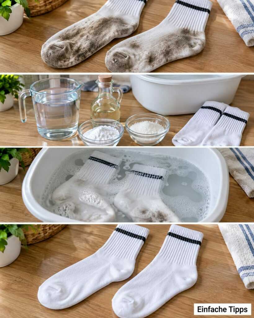 Weiße Socken wieder strahlend sauber: Mit dieser Vorbehandlung verschwinden graue Sohlen deutlich leichter