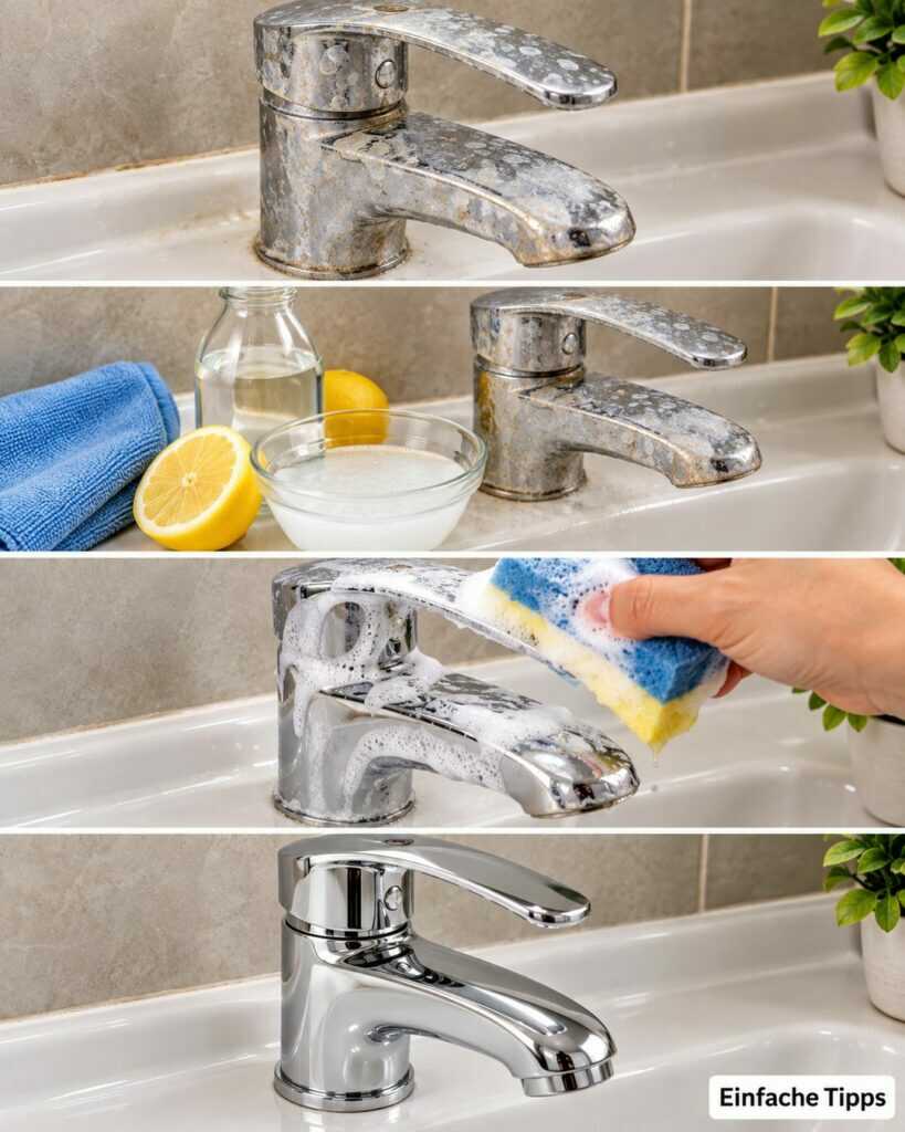 Verkalkter Wasserhahn? So wird Chrom wieder sauber und glänzend – ohne Kratzer