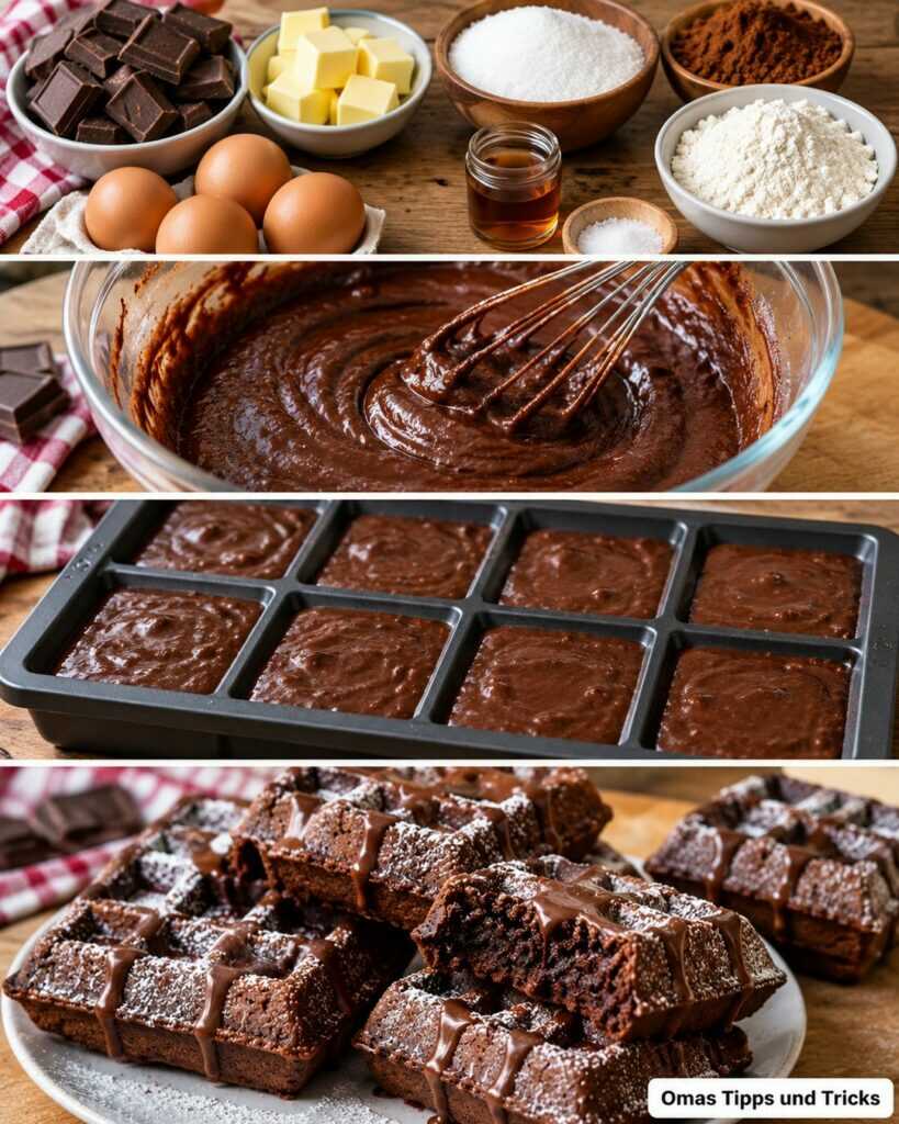 Saftige Brownie-Waffeln in 5 Minuten – außen zart, innen herrlich schokoladig