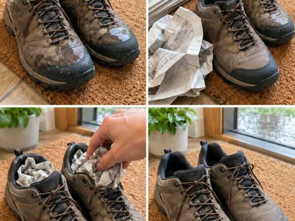 Nasse Schuhe nach dem Regen? Mit diesem Zeitungspapier-Trick trocknen sie schneller und bleiben länger frisch