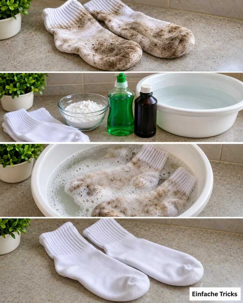 Weiße Socken wieder sauber bekommen: So entfernst du hartnäckigen Schmutz, ohne den Stoff unnötig zu strapazieren