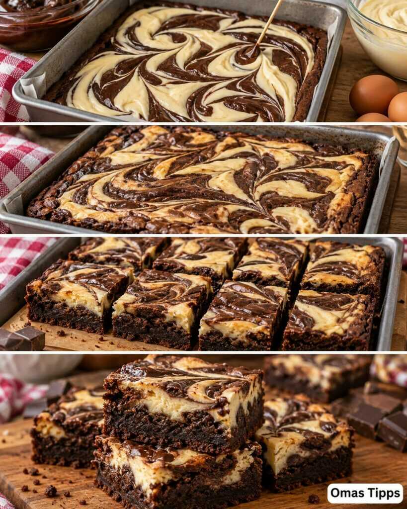Saftige Cheesecake-Brownies mit Schoko-Swirl – fudgy, cremig und unwiderstehlich
