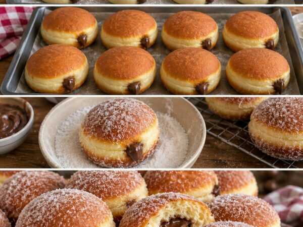 Fluffige Schoko-Berliner wie vom Bäcker – mit cremiger Schokoladenfüllung