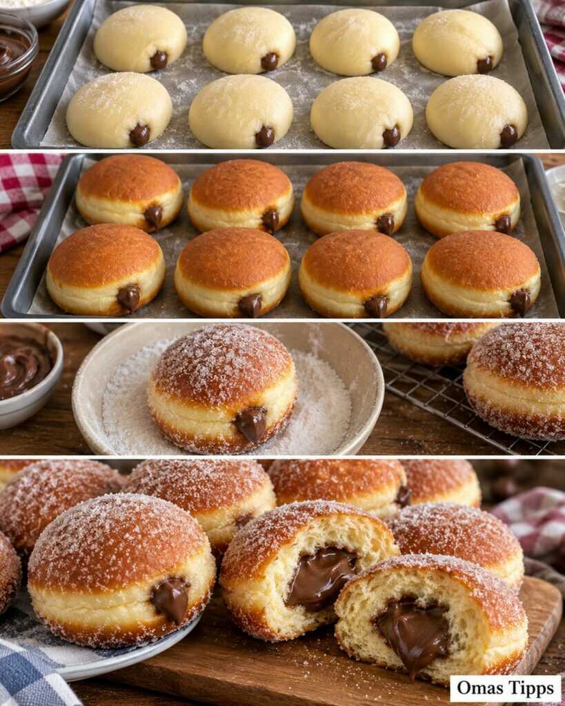 Fluffige Schoko-Berliner wie vom Bäcker – mit cremiger Schokoladenfüllung