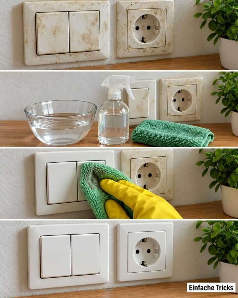 Steckdosen und Lichtschalter richtig reinigen: So werden vergilbte und verschmutzte Abdeckungen wieder sauber