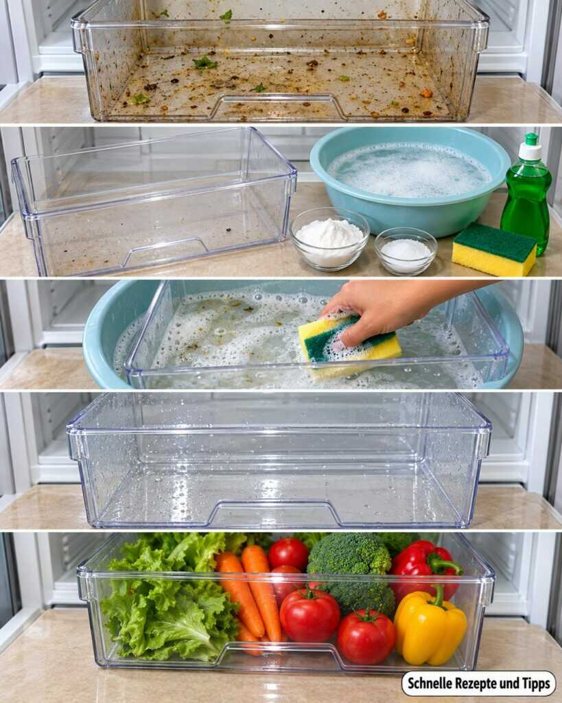 Gemüsefach im Kühlschrank stark verschmutzt? So wird es hygienisch sauber und geruchsfrei