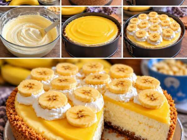 Cremiger Bananen-Cheesecake mit Keksboden – herrlich fruchtig und unwiderstehlich cremig
