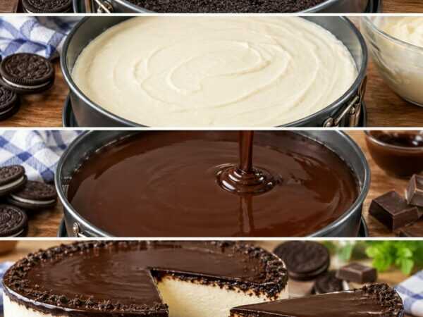 Oreo-Cheesecake ohne Backen – unglaublich cremig mit knackigem Keksboden und Schoko-Ganache