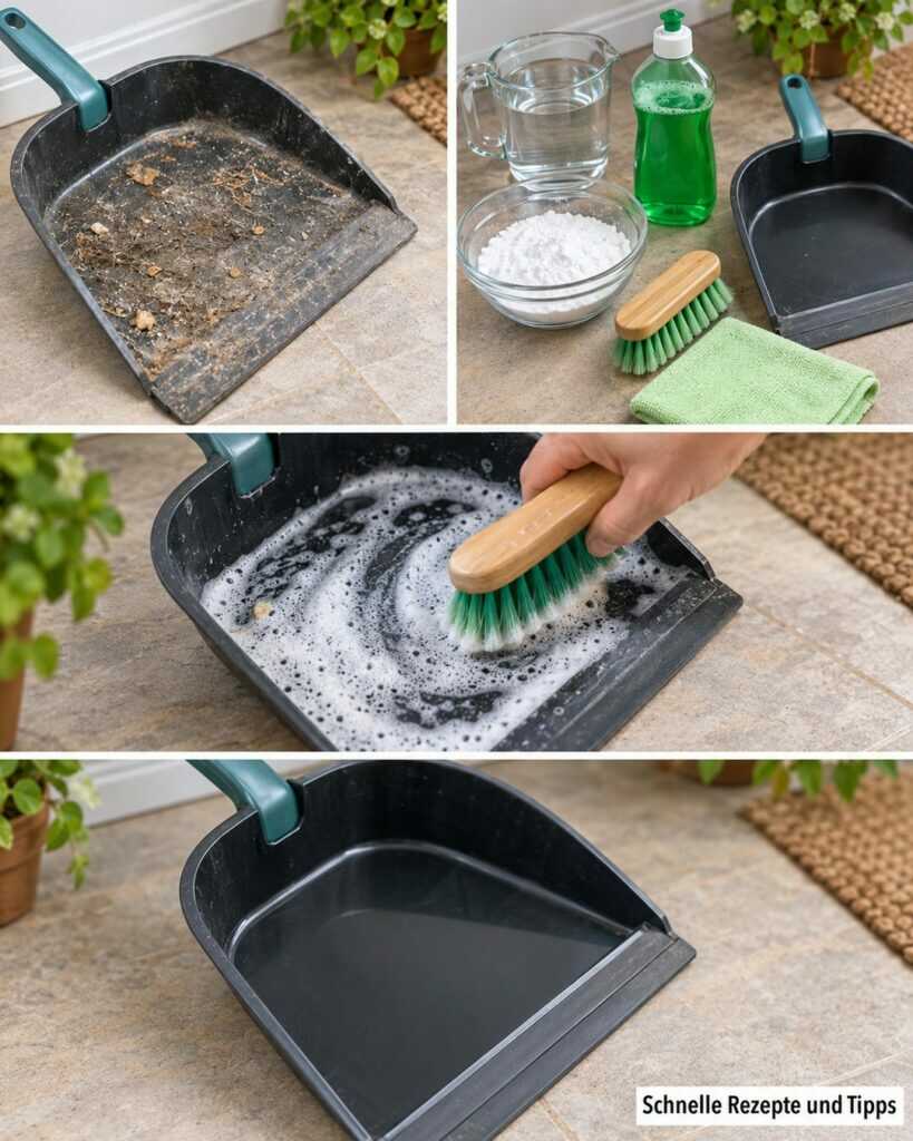 Kehrschaufel voller Staub und klebriger Reste? So wird sie mit wenig Aufwand wieder hygienisch sauber
