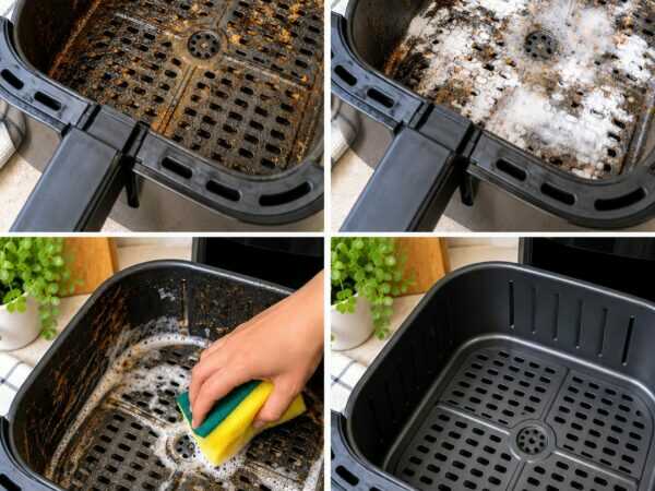 Airfryer voller eingebrannter Fettreste? So wird der Korb wieder sauber – ohne die Beschichtung zu ruinieren