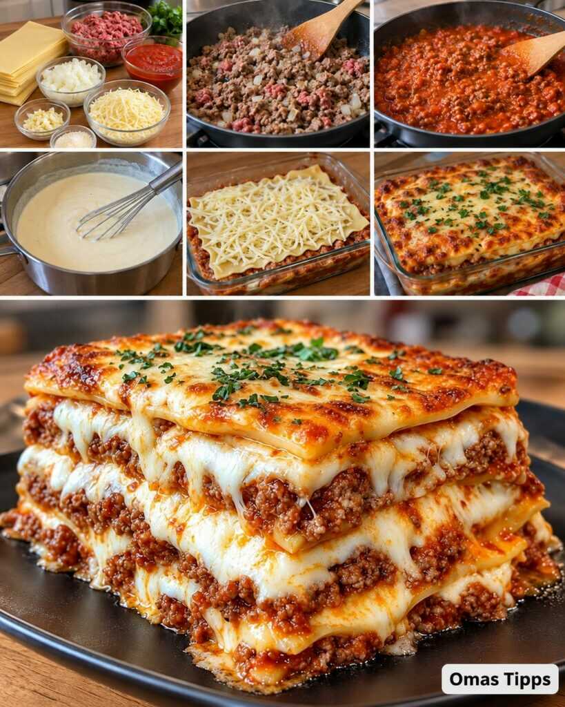 Diese extra cremige Ofen-Lasagne macht alle satt – mit würziger Hackfleischsoße und goldener Käsekruste