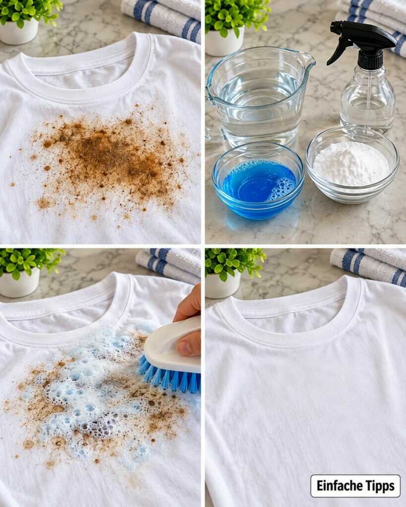 Flecken auf weißen Shirts? Mit dieser einfachen Vorbehandlung verschwinden viele Alltagsspuren schon vor der Wäsche
