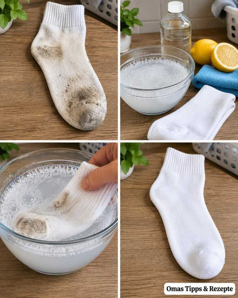 Weiße Socken wieder sauber bekommen: So löst du graue Sohlen und hartnäckigen Schmutz richtig