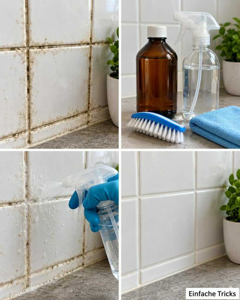 Dunkle Fliesenfugen? So hilft 3%iges Wasserstoffperoxid gegen Verfärbungen und Beläge