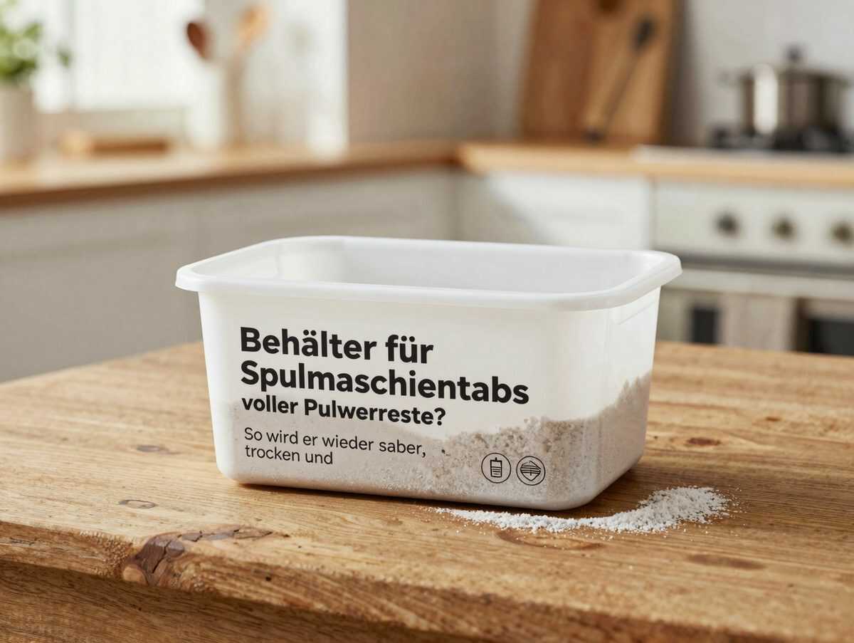 Behälter für Spülmaschinentabs voller Pulverreste? So wird er wieder sauber, trocken und sicher