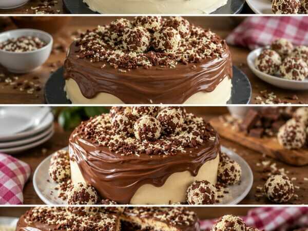 Schoko-Vanille-Torte mit Trüffeln – saftig, cremig und festlich dekoriert