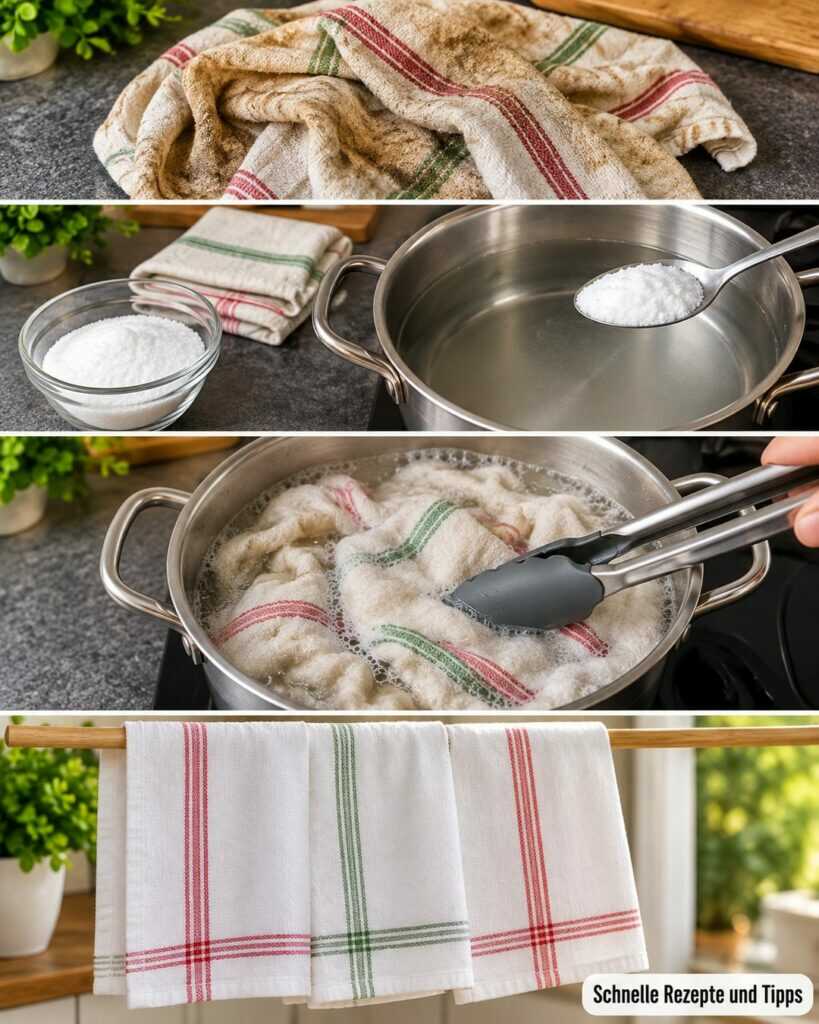 Vergraute und stark verschmutzte Geschirrtücher? So werden sie wieder hygienisch sauber