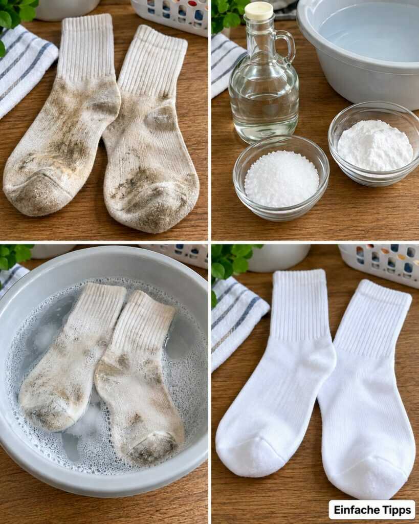 Weiße Socken wieder sauber bekommen: So löst du hartnäckigen Schmutz schonend aus den Fasern