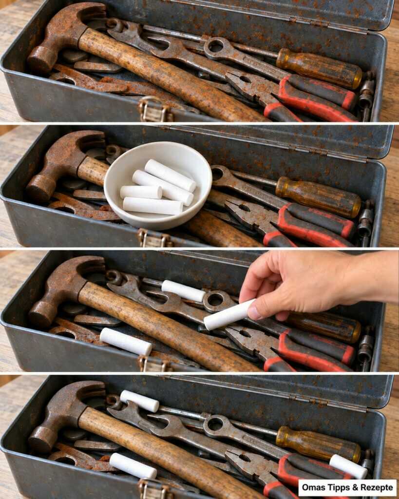 Werkzeug rostet bei feuchtem Wetter? Dieser einfache Kreide-Trick schützt deinen Werkzeugkasten vor Feuchtigkeit