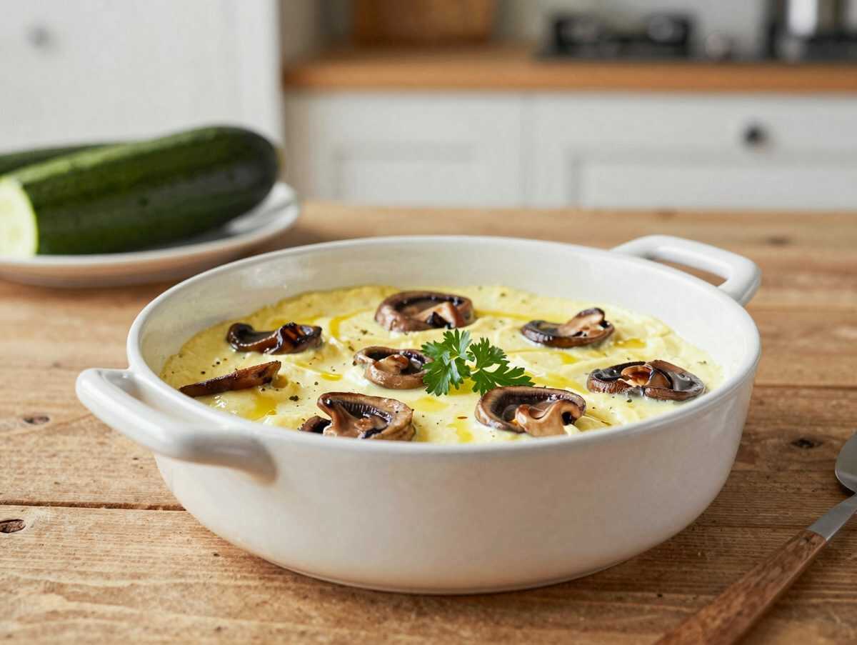 Cremige Eierpfanne mit Champignons und Zucchini – das schnelle Pfannengericht, das alle lieben