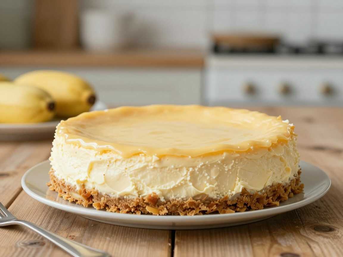 Cremiger Bananen-Cheesecake mit Keksboden – herrlich fruchtig und unwiderstehlich cremig