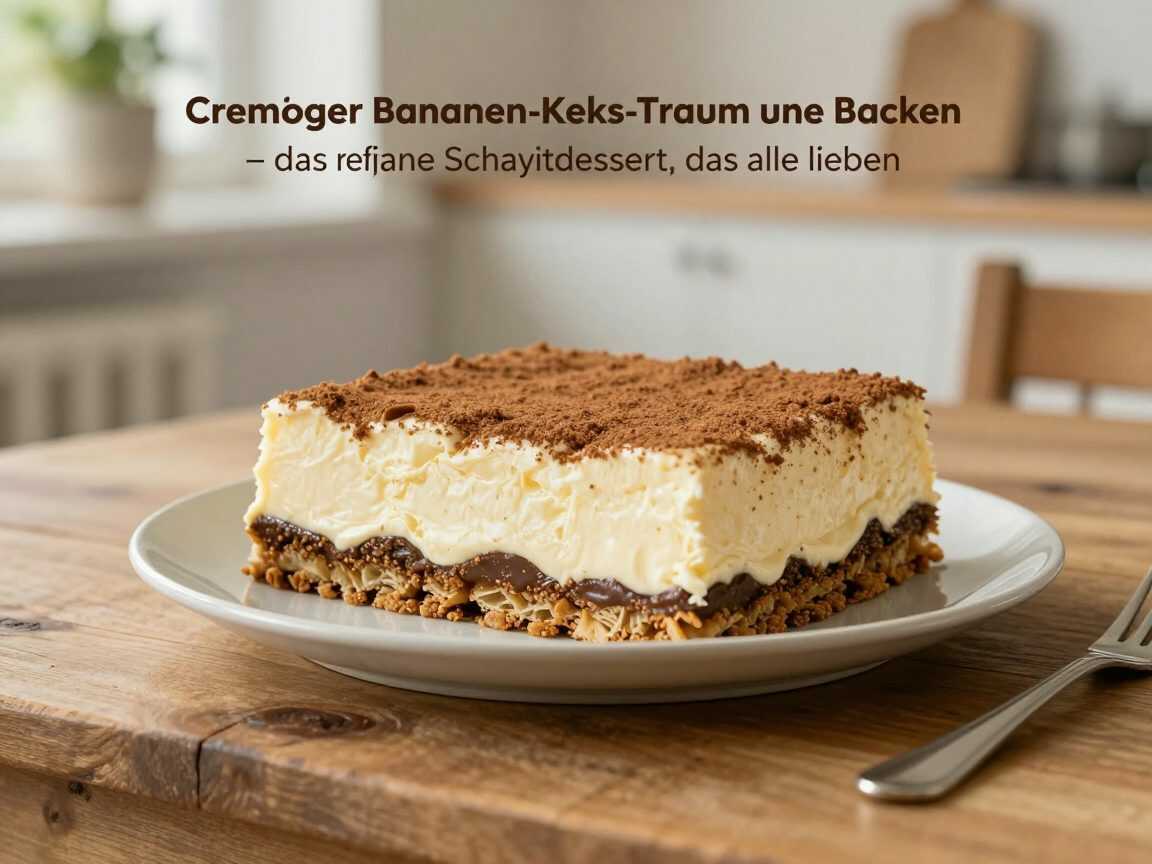 Cremiger Bananen-Keks-Traum ohne Backen – das einfache Schichtdessert, das alle lieben