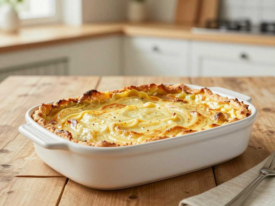 Cremiger Kartoffel-Hähnchen-Auflauf mit goldener Käsekruste – einfach, herzhaft und perfekt für die ganze Familie