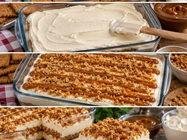 Karamell-Keks-Dessert ohne Backen – himmlisch cremig und ganz einfach geschichtet