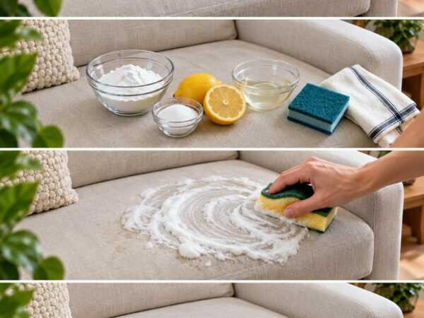 Sofa voller Flecken? So reinigst du Polster schonend, ohne Wasser­ränder zu hinterlassen
