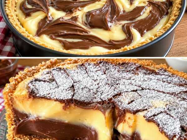 Cremige Schoko-Vanille-Tarte mit Knusperboden – unwiderstehlich zart und herrlich schokoladig