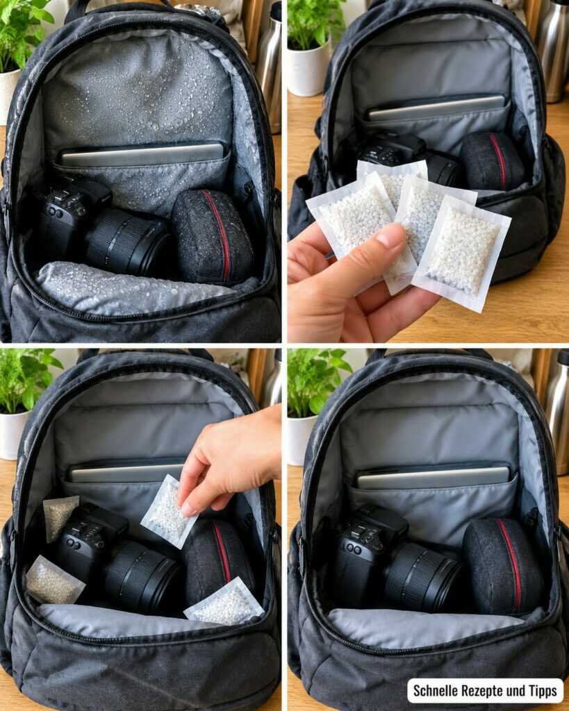 Feuchtigkeit im Rucksack? Mit Silicagel bleiben Kamera, Elektronik und wichtige Dinge länger trocken