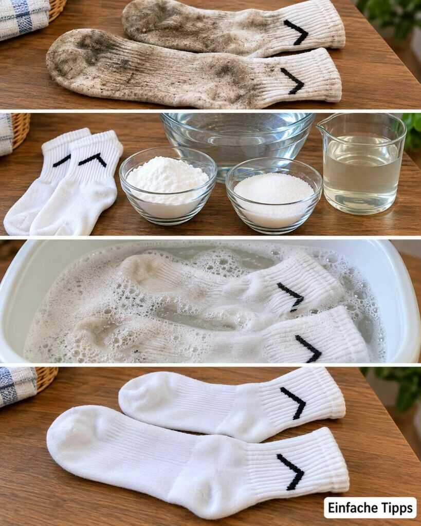 Weiße Socken wieder sauber bekommen: So löst du hartnäckigen Schmutz schonend aus den Fasern