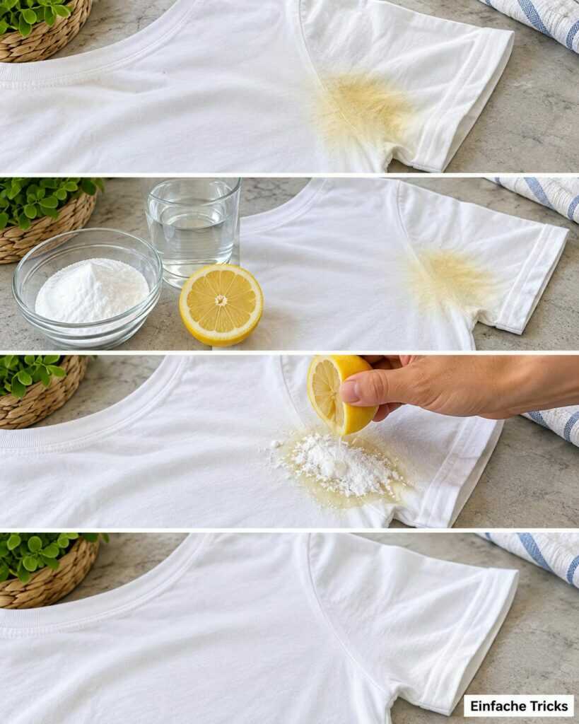 Gelbe Flecken auf weißer Kleidung? So bekommst du sie schonend wieder heller