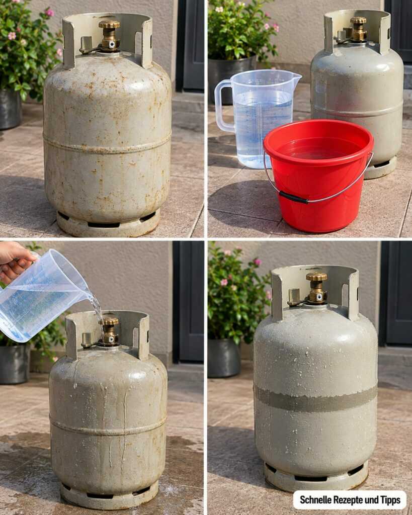 So findest du heraus, wie viel Gas noch in der Flasche ist – mit warmem Wasser in wenigen Minuten