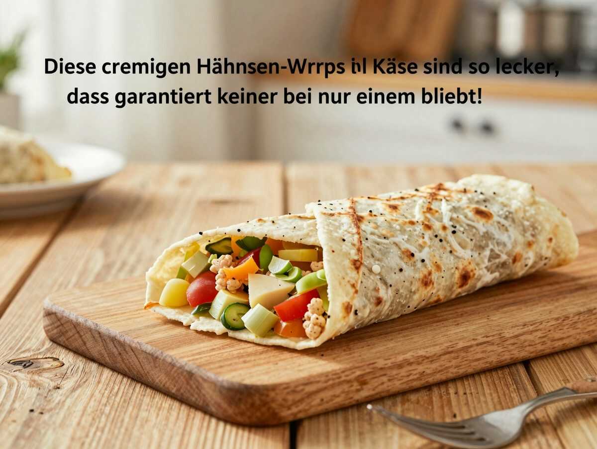 Diese cremigen Hähnchen-Wraps mit Käse sind so lecker, dass garantiert keiner bei nur einem bleibt!