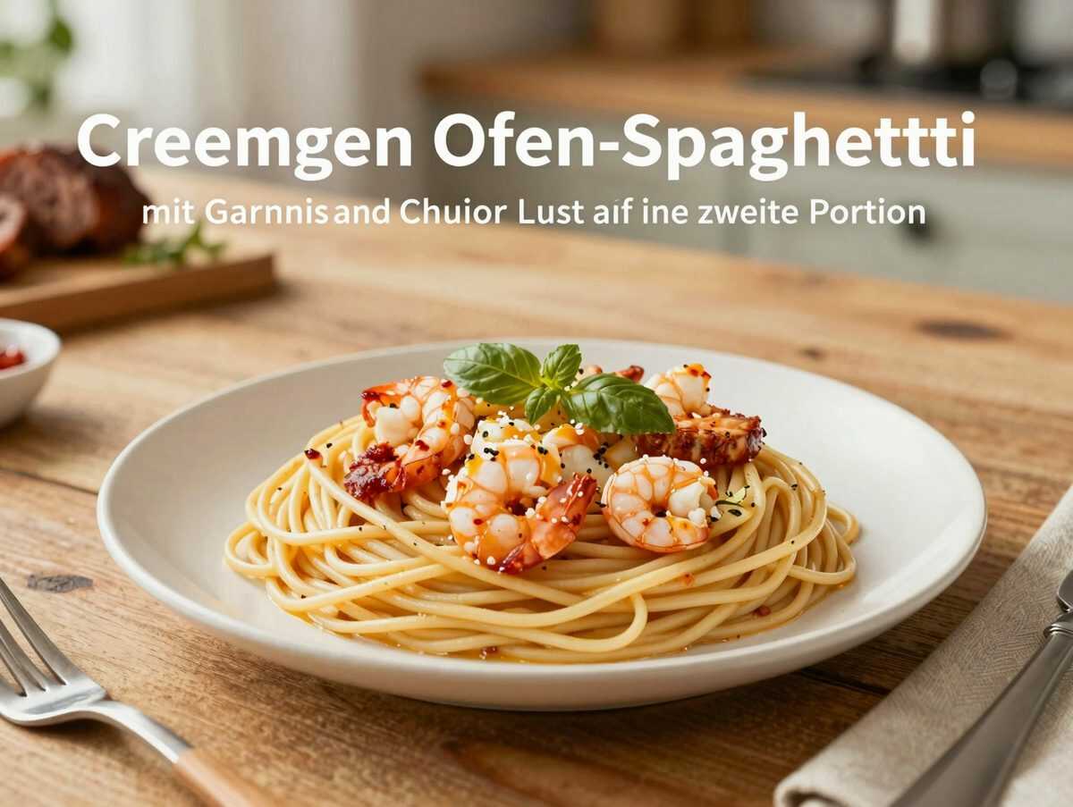 Diese cremigen Ofen-Spaghetti mit Garnelen und Chorizo machen garantiert Lust auf eine zweite Portion