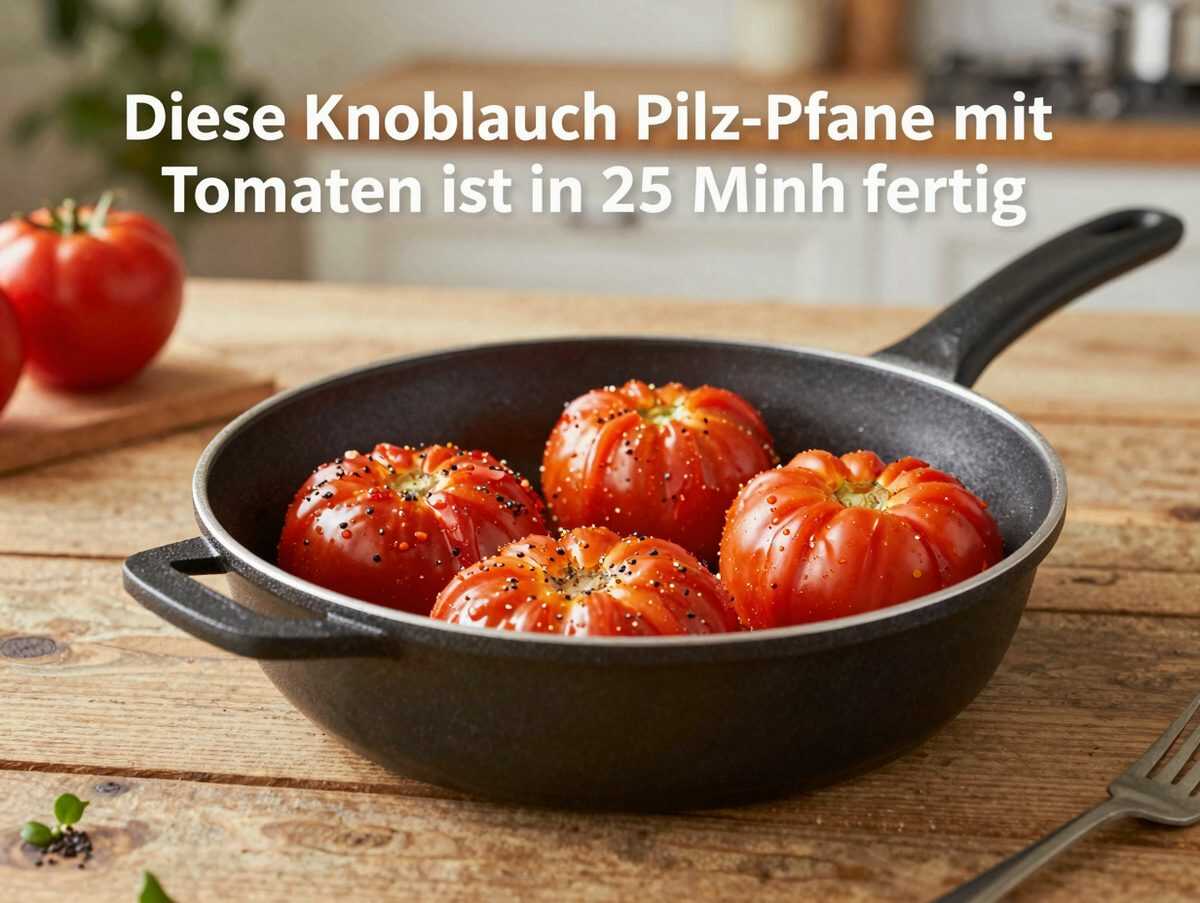 Diese Knoblauch-Pilz-Pfanne mit Tomaten ist in 25 Minuten fertig – so aromatisch und herrlich saftig