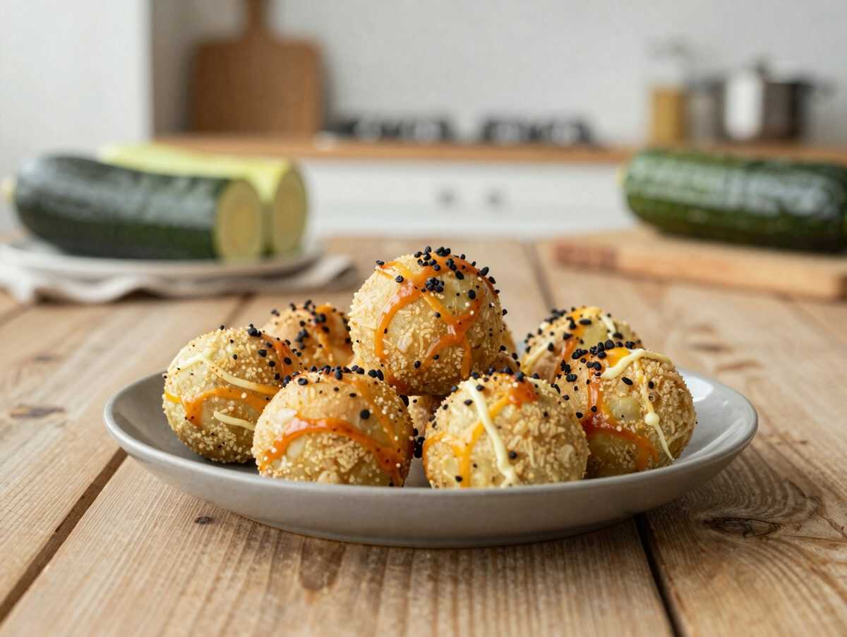 Diese knusprigen Zucchini-Bällchen aus dem Ofen sind schneller weg, als man sie servieren kann