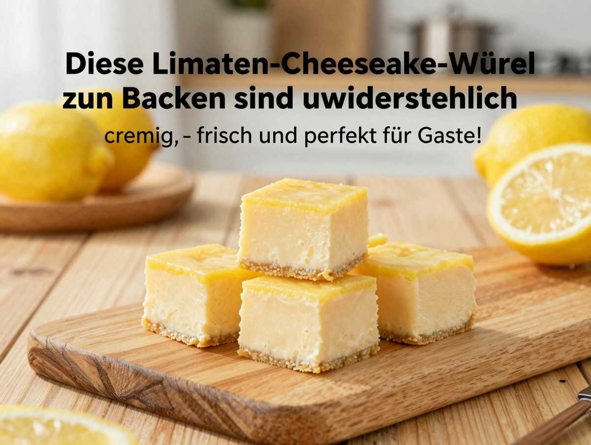 Diese Limetten-Cheesecake-Würfel ohne Backen sind unwiderstehlich – cremig, frisch und perfekt für Gäste!