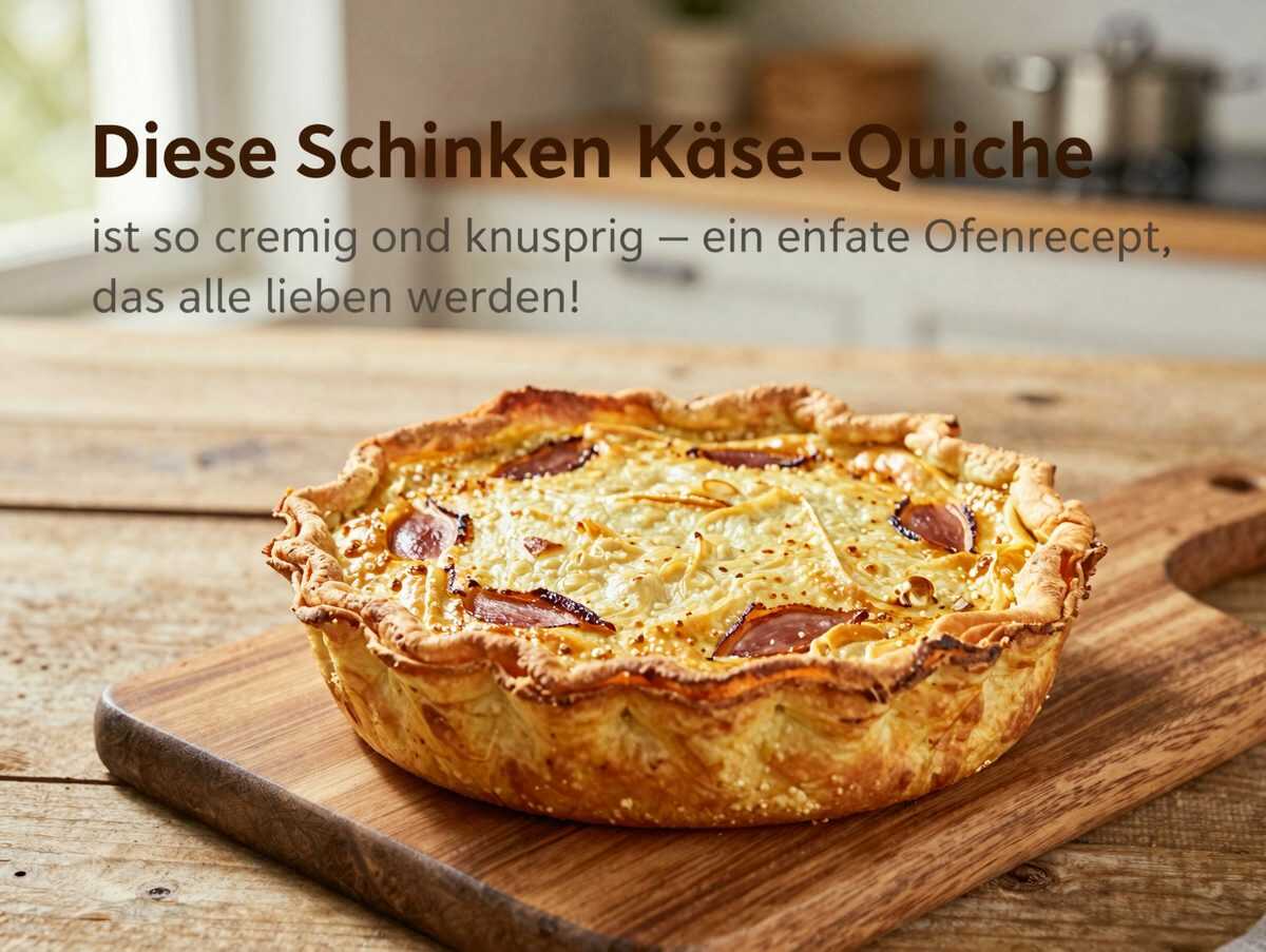 Diese Schinken-Käse-Quiche ist so cremig und knusprig – ein einfaches Ofenrezept, das alle lieben werden!