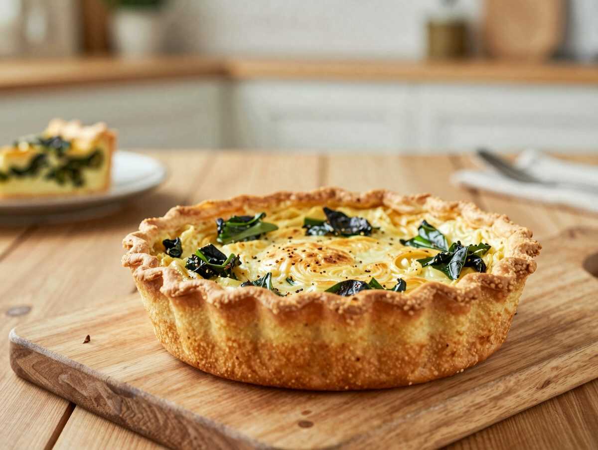 Diese Spinat-Feta-Quiche ist so cremig und knusprig, dass garantiert kein Stück übrig bleibt