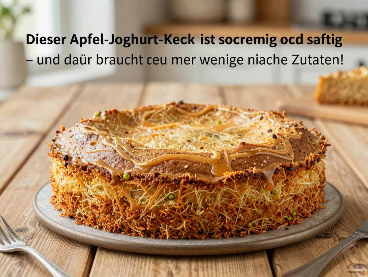 Dieser Apfel-Joghurt-Kuchen ist so cremig und saftig – und dafür braucht man nur wenige einfache Zutaten!