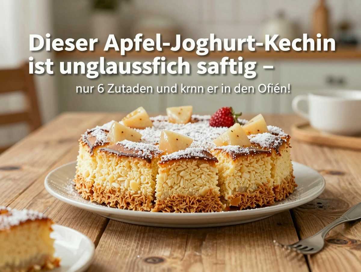 Dieser Apfel-Joghurt-Kuchen ist unglaublich saftig – nur 6 Zutaten und schon kann er in den Ofen!