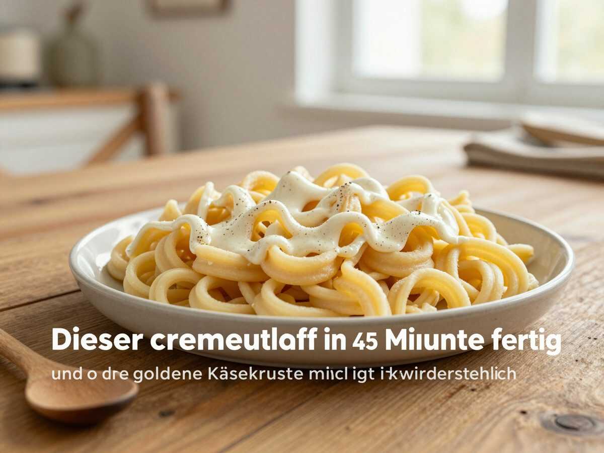 Dieser cremige Nudelauflauf ist in 45 Minuten fertig – und die goldene Käsekruste macht ihn unwiderstehlich