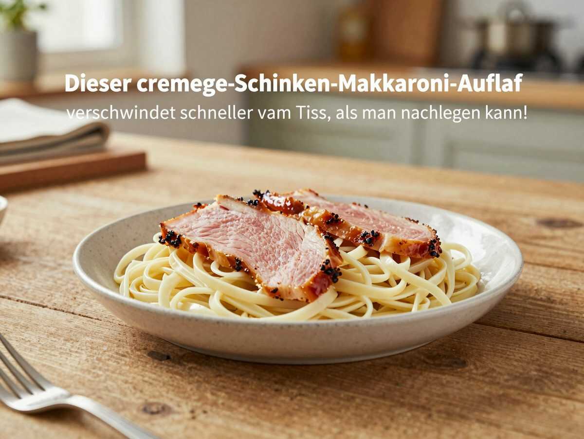 Dieser cremige Schinken-Makkaroni-Auflauf verschwindet schneller vom Tisch, als man nachlegen kann!