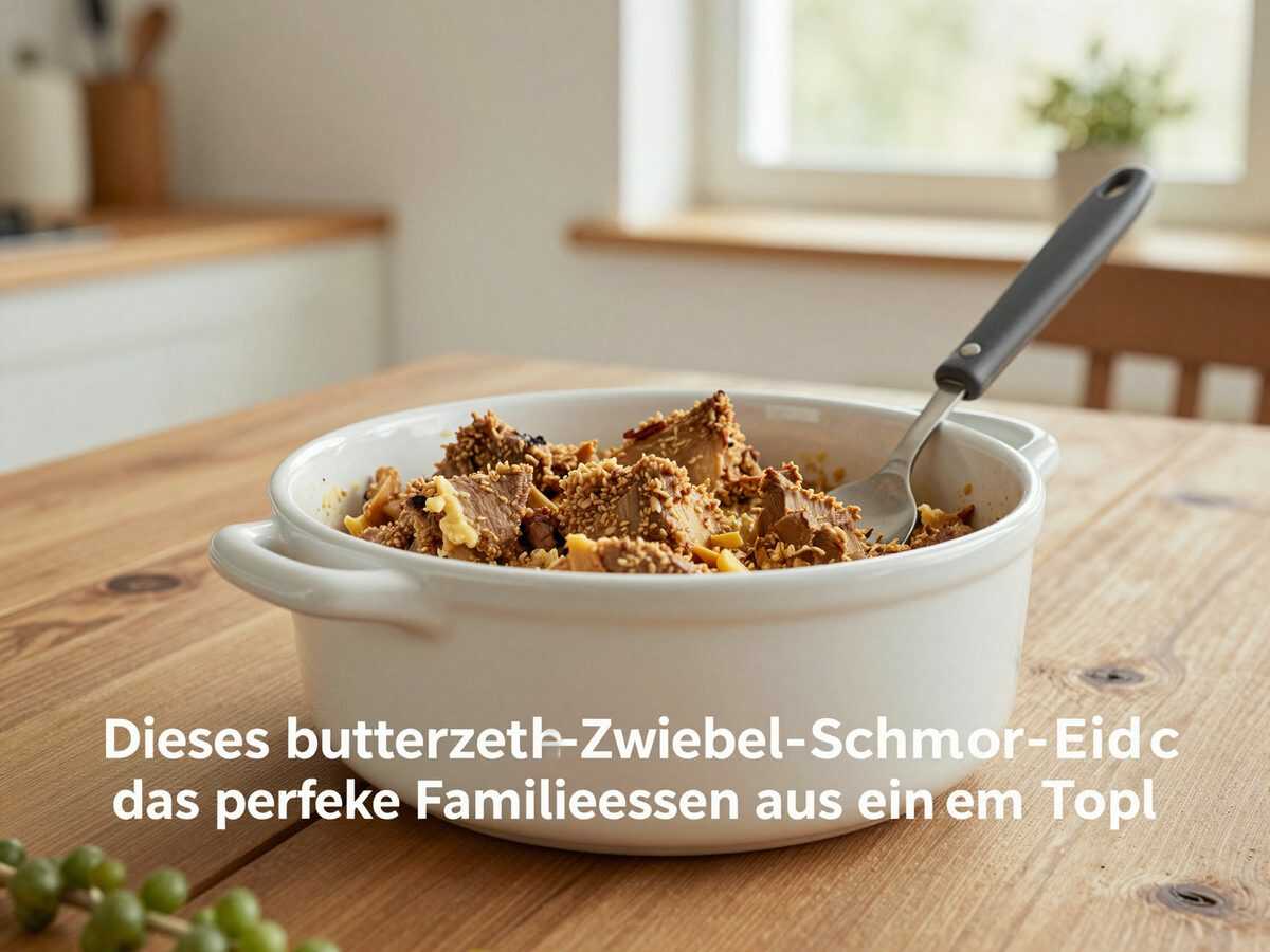 Dieses butterzarte Zwiebel-Schmor-Rind zerfällt mit der Gabel – das perfekte Familienessen aus einem Topf