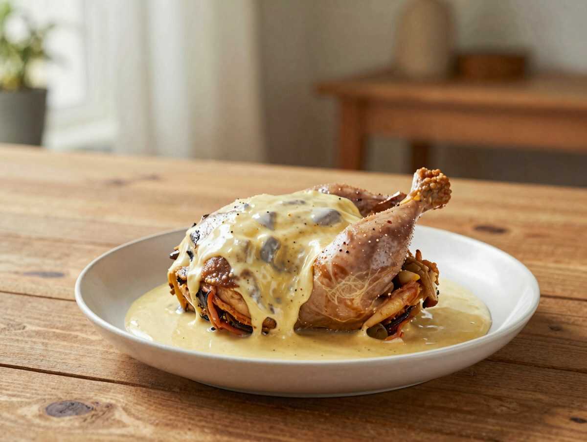 Dieses cremige Knoblauch-Hähnchen aus dem Ofen macht sich fast von allein – zart, saftig und voller würziger Soße