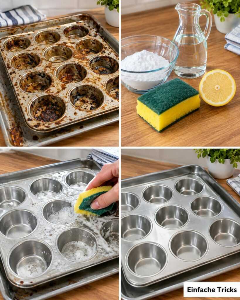 Eingebranntes Muffinblech reinigen: So löst du Fett und Backreste ohne stundenlanges Schrubben
