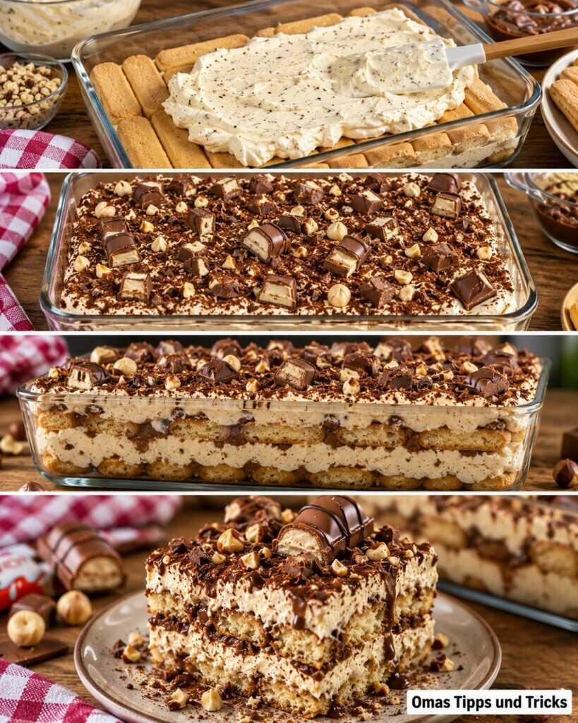 Kinder-Bueno-Tiramisu ohne Backen – cremig, nussig und herrlich schokoladig
